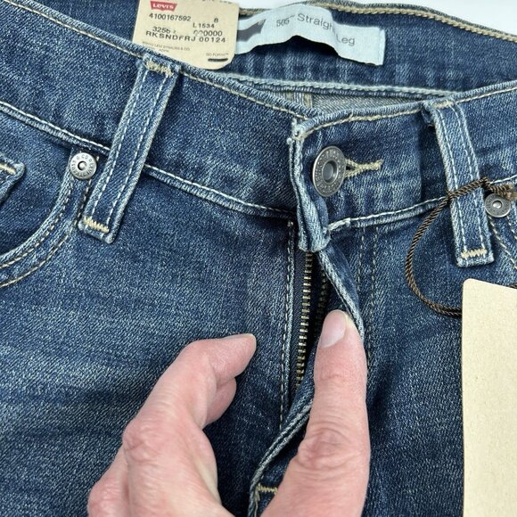 NEW Levis Jeans Womens Blue 505 Straight Leg Mid Rise Stretch Denim Sz 4M/27 - Picture 10 of 16